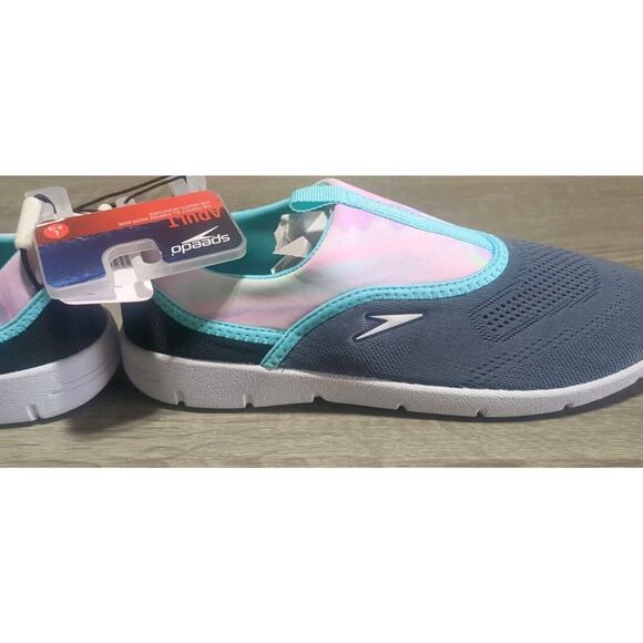 NEW ~ ADULT Large (9-10) ~ Speedo Water Shoes ~GRAY PINK TURQUOISE Beautiful! - Picture 10 of 13